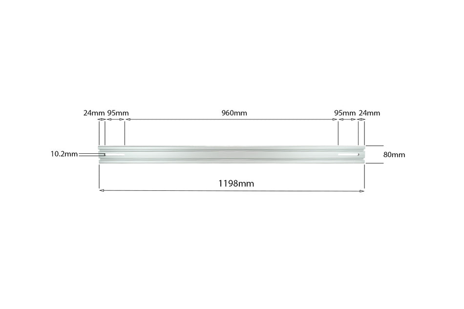 1200mm Fork Mount Rail Twin T-Slot -  Universal Vehicle Rail
