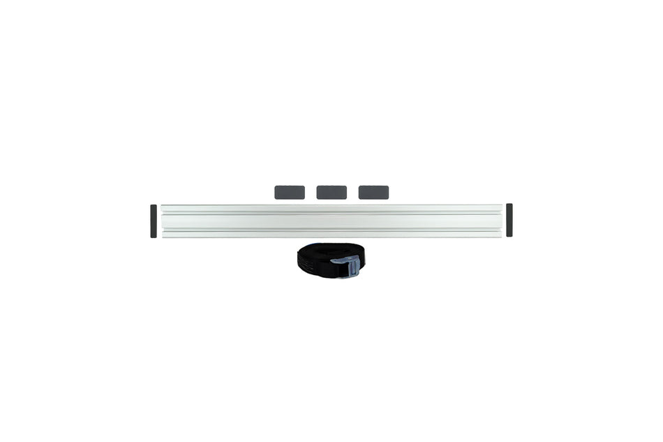 Freistehend – 800 mm Gabelhalterungsschiene Doppelter T-Schlitz + 4 m Spanngurt