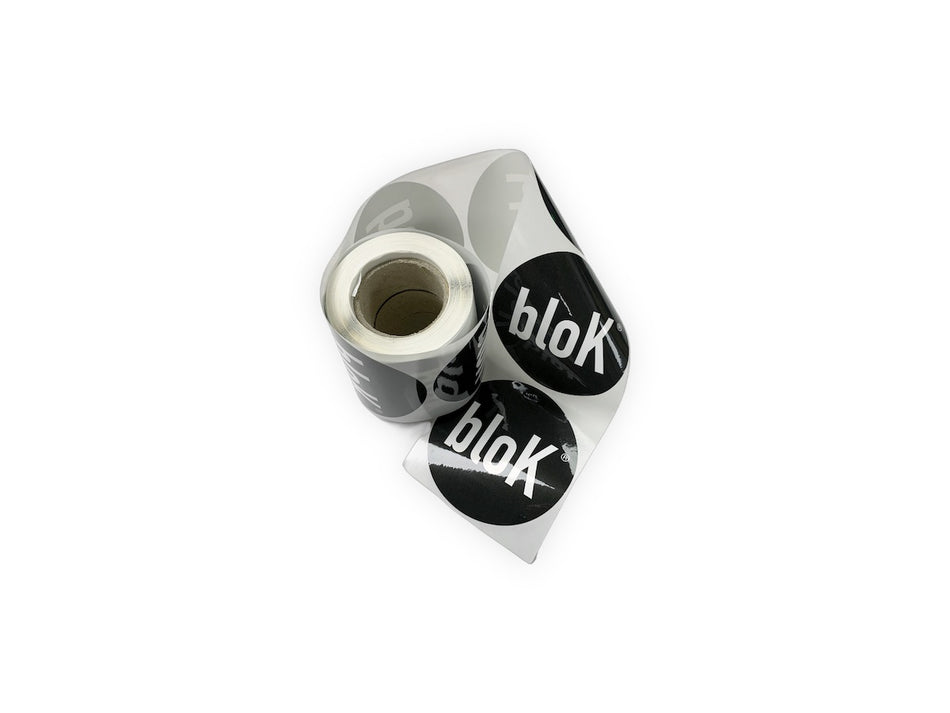 Blok Vinyl Sticker White on Black