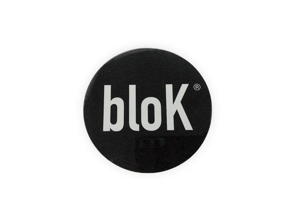 Blok Vinyl Sticker White on Black