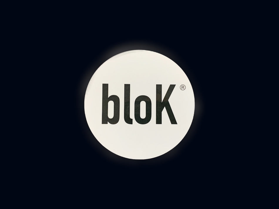 Blok Vinyl Sticker Black on White