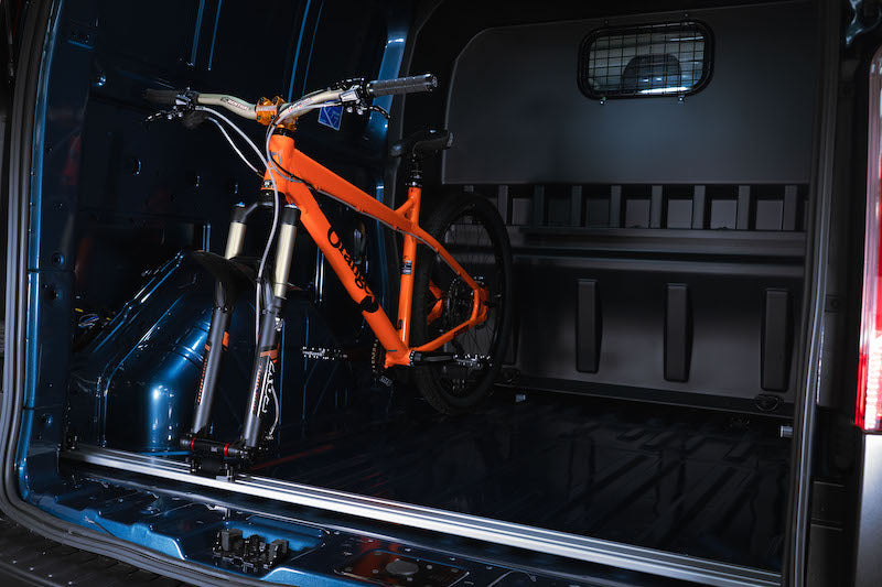 Ford Transit Custom - 1680mm Fork Mount Rail Twin T-Slot -  Fits to Rear Cargo Hoop Mount Holes
