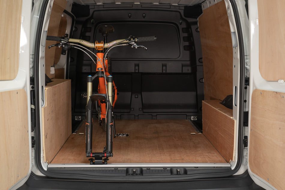 VW Caddy (2020-Present) - 1160mm Fork Mount Rail Single T-Slot -  Fits Rear Cargo Hoop Mount Holes