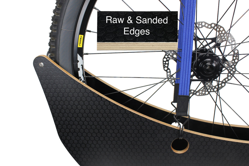 Wheel Holder Fits 26"- 29" Wheels Compatible with Single or Twin Slot Rails - Raw & Sanded